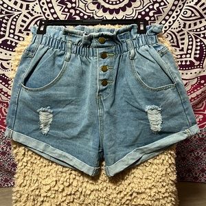 High waist jean shorts